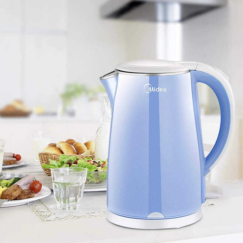 

Fashion Exquisite Stainless Steel Electric Kettle 1.7L Capacity Double Layer Anti-scalding Low Noise Automatic Power-off