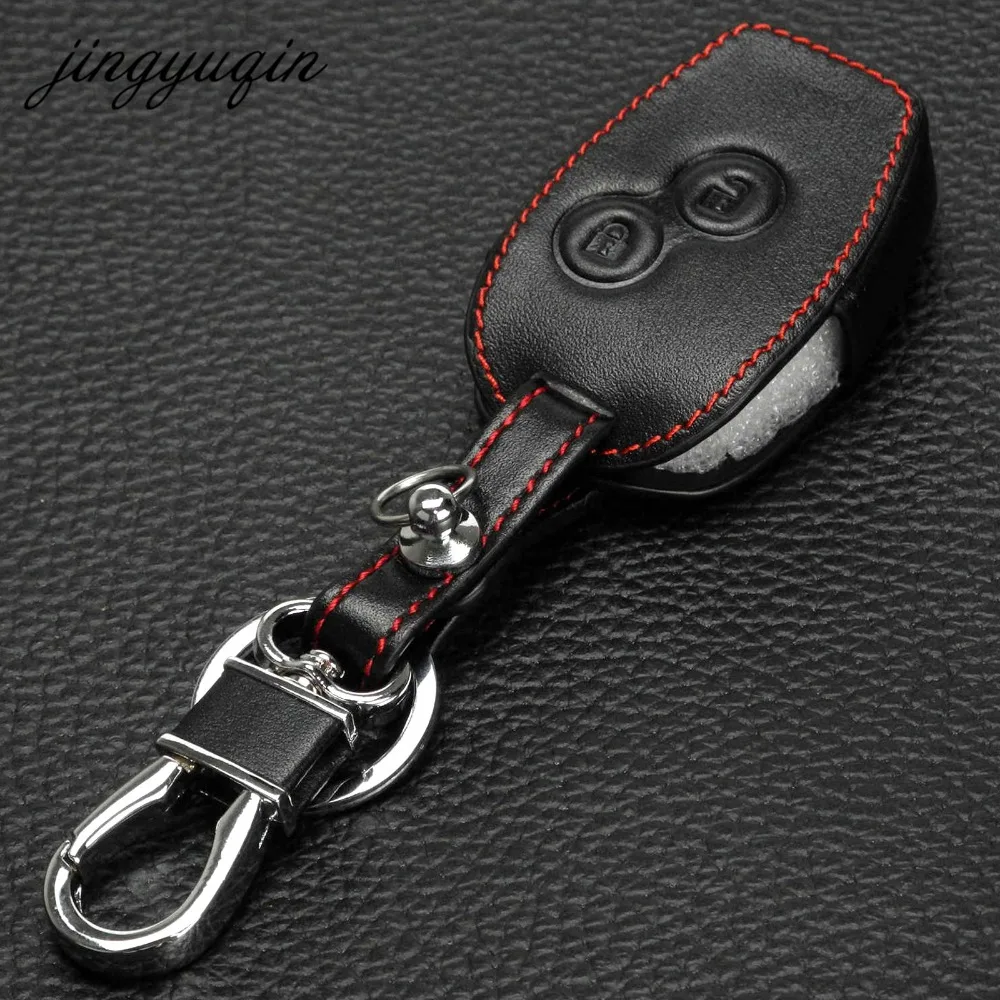 Кожаный чехол jingyuqin для Nissan Almera Renault Clio Dacia Logan Megane Espace Kangoo Duster Twingo 2BTN