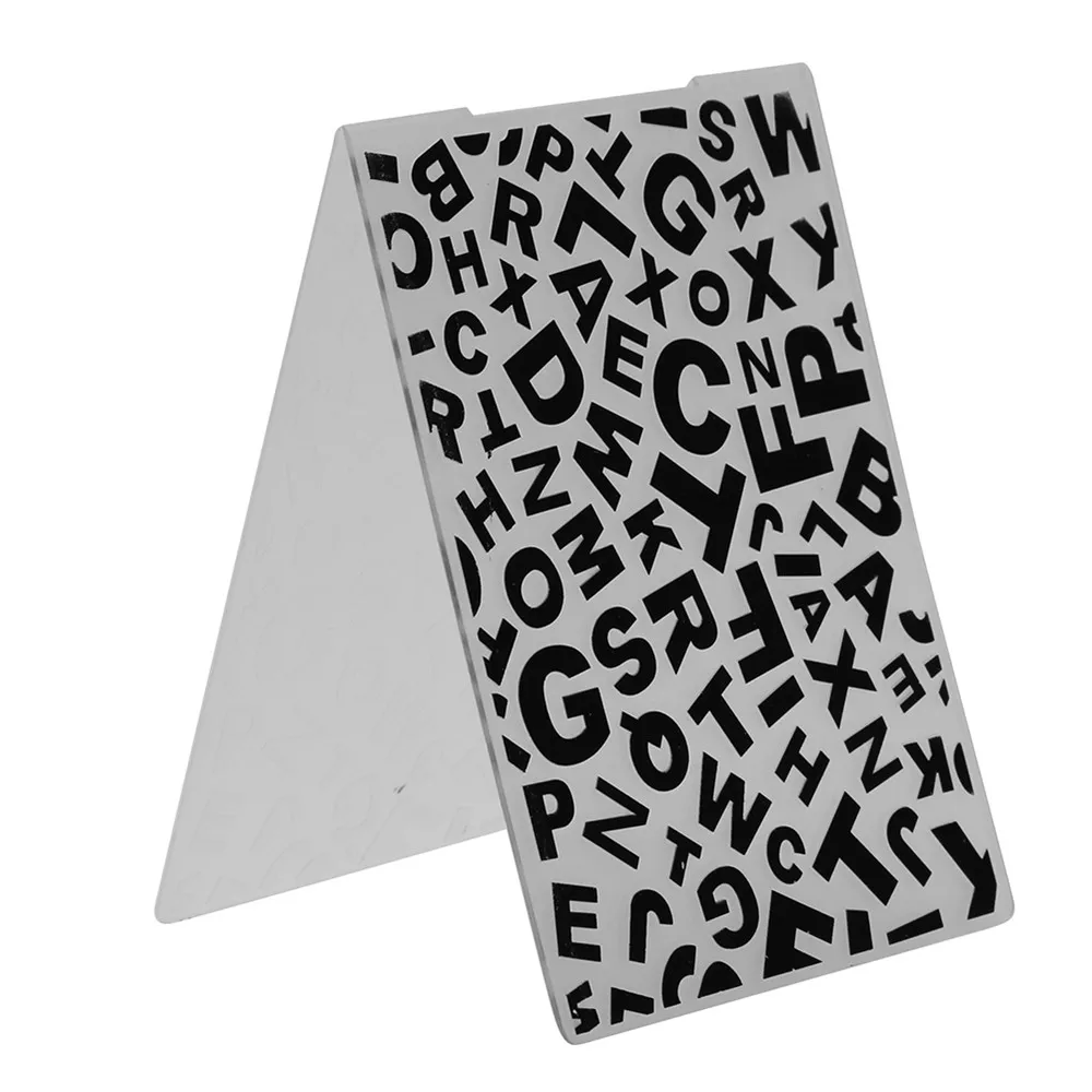 English Text Background Texture Plastic Embossing Folders For Cards