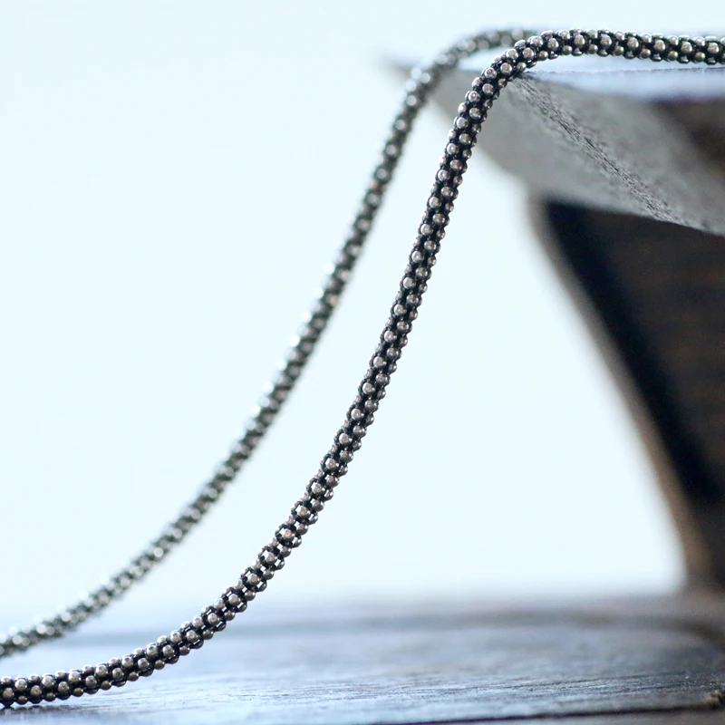 DXJEL настоящая настоящая чистая стерлинговая 925 Серебряная цепочка, Классическая цепочка для попкорна, ожерелье для женщин и мужчин, ювелирное изделие, Прямая поставка