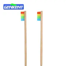 2 шт Деревянный Радужный бамбуковый язык зубная Щетка скребок деревянная ручка уход за полостью рта