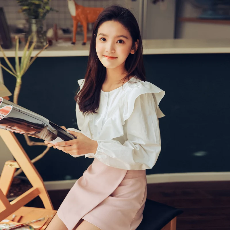 Для женщин рубашки леди Kawaii Винтаж Повседневное сладкий кружева рубашка с