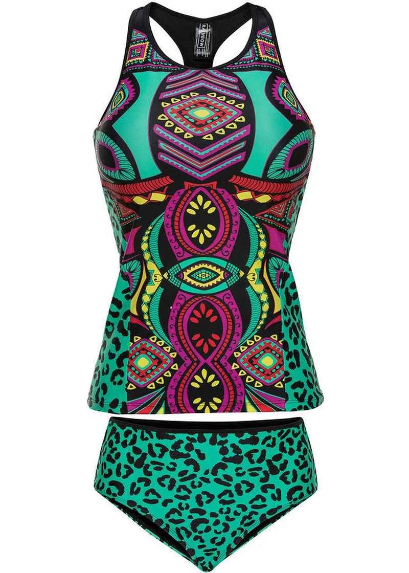 

Women Swimwear 2019 New Bikini Suit Leopard Print Green Retro Swimsuit Sexy Biquini 2 Piece Swimsuit Women XL