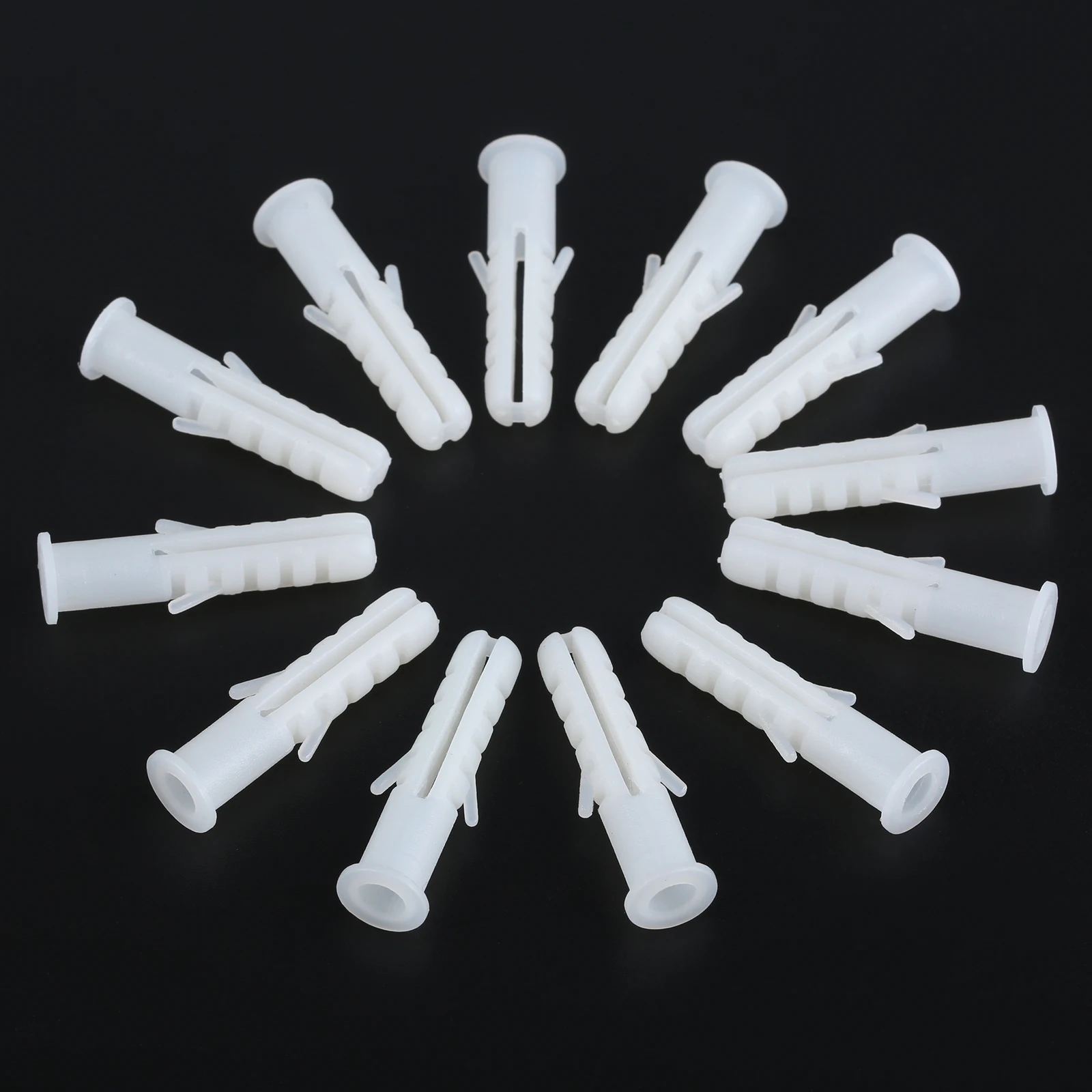 

DRELD 50PCS Rubber Expansion Pipe Flat Round Head Self-Tapping Expansion Screw Nylon Tube Wall Wood Hardware Tool M6*30/M8*40mm