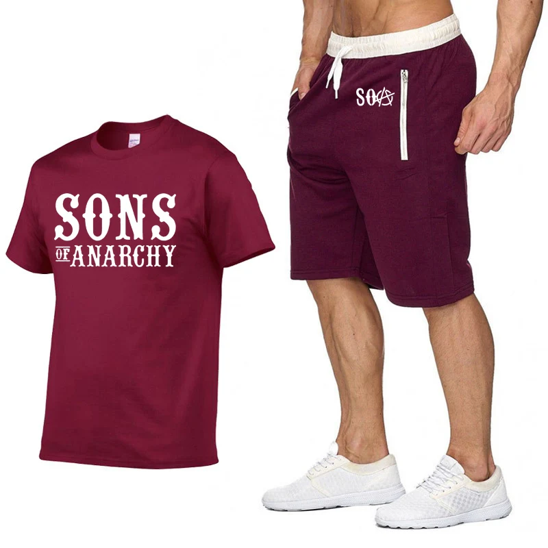 SOA Sons of Anarchy футболки брюки костюм спортивная одежда летняя мужская футболка SAMCRO