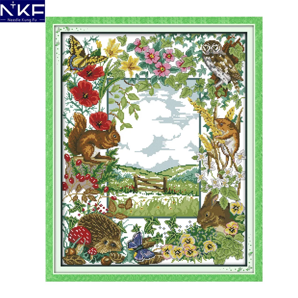 

NKF Animal house animal style needle craft cross stitch charts counted stamped Chinese cross stitch kits for home decoration