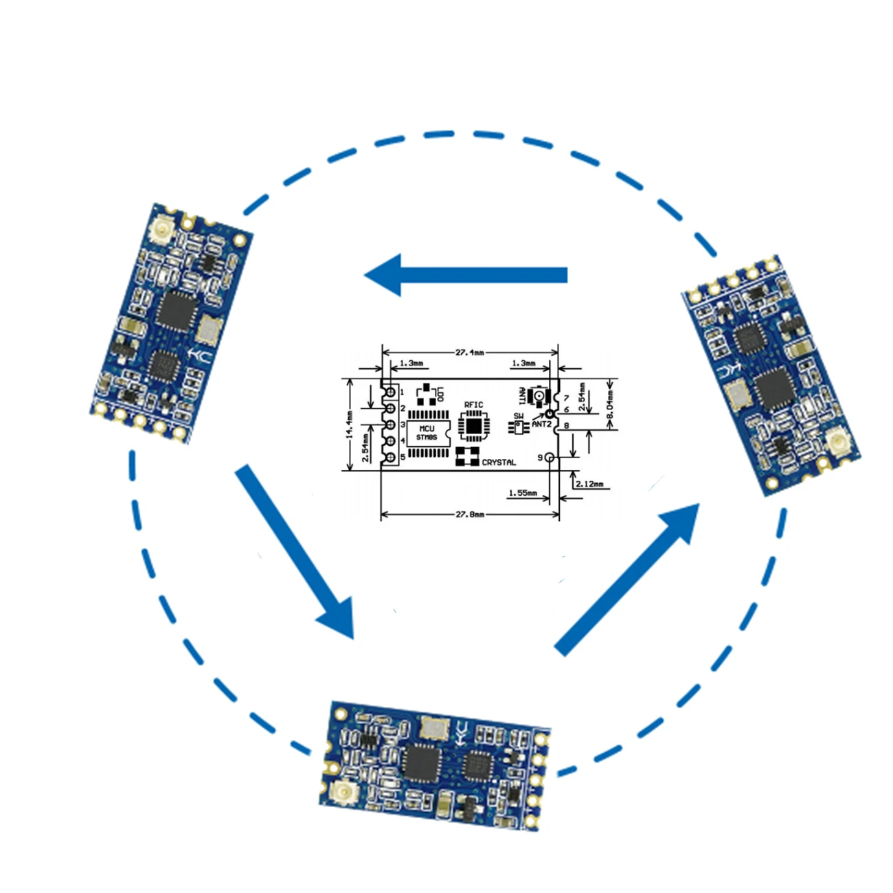 433 МГц HC-12 SI4463 беспроводной модуль последовательного порта 1000 м Замена Bluetooth HC12