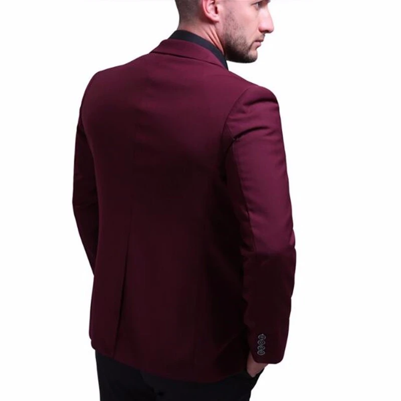 HB043 классические брюки больших размеров мужские костюмы, куртки, на одной пуговице, винно-красный; формальная рабочая костюмы, куртки, брюки на заказ свадебные смокинги для жениха