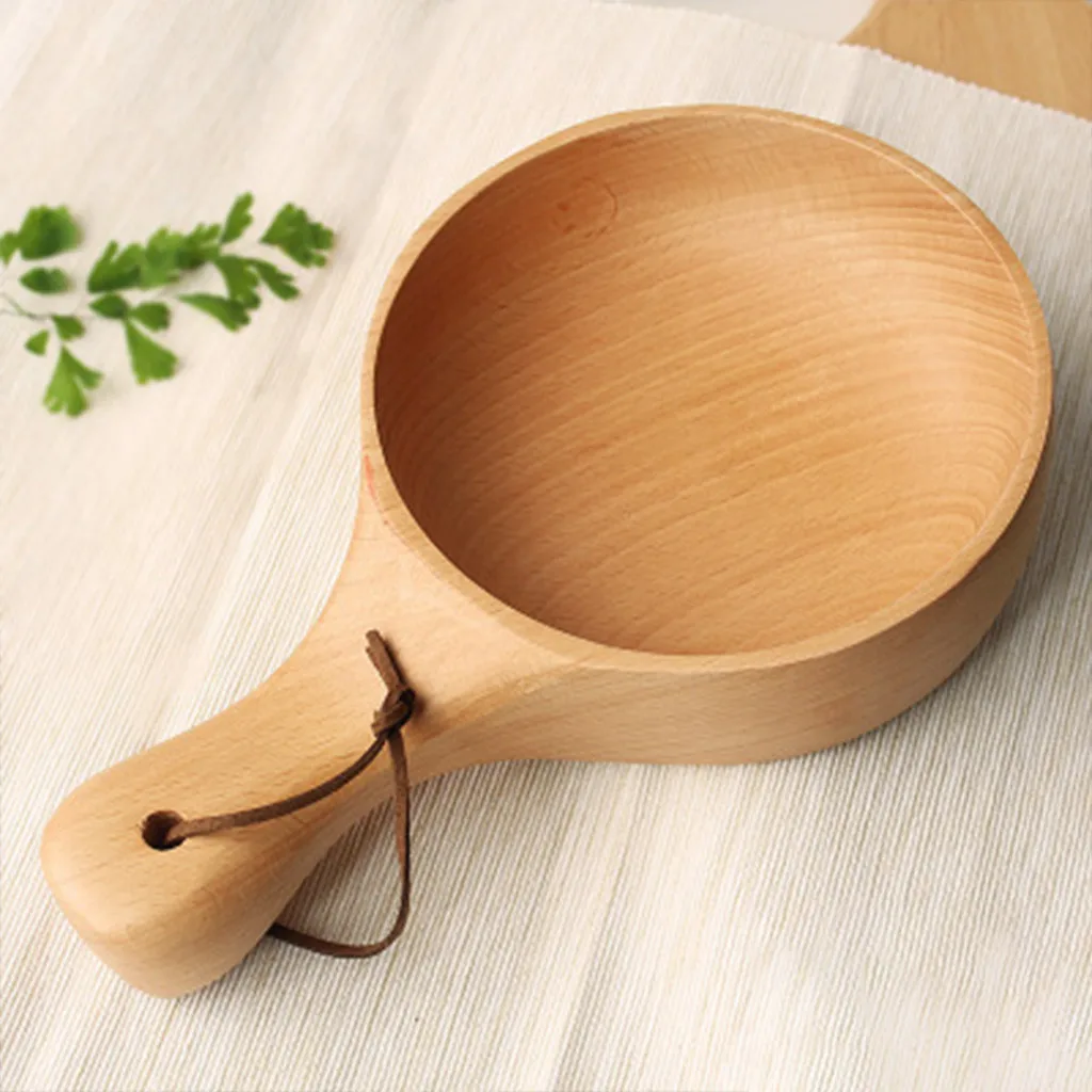 Healthy Cooking Tools Wooden Bowl Home With Tableware Kimchi Japane Style Creative Creative Natural Coconut Bowl handle bowls