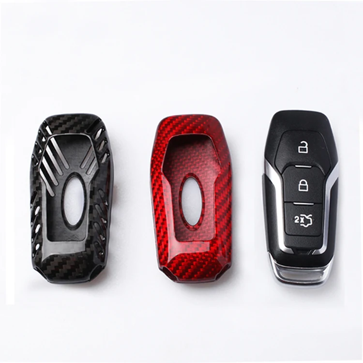 

DEE Carbon Fiber Key Shell Car Remote Key Fob Holder Case Cover for Ford Mondeo MK5 Fusion Focus Edge Explorer F150 3&4 button
