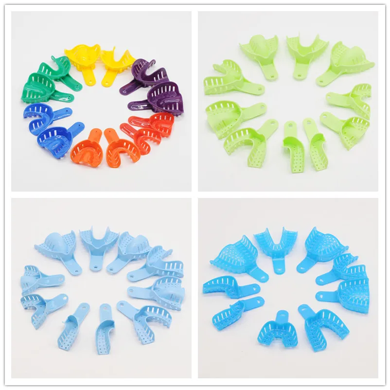 

Dental Lab 4Type Plastic Impression Trays Autoclavable Central Supply For Dentistry Clinic