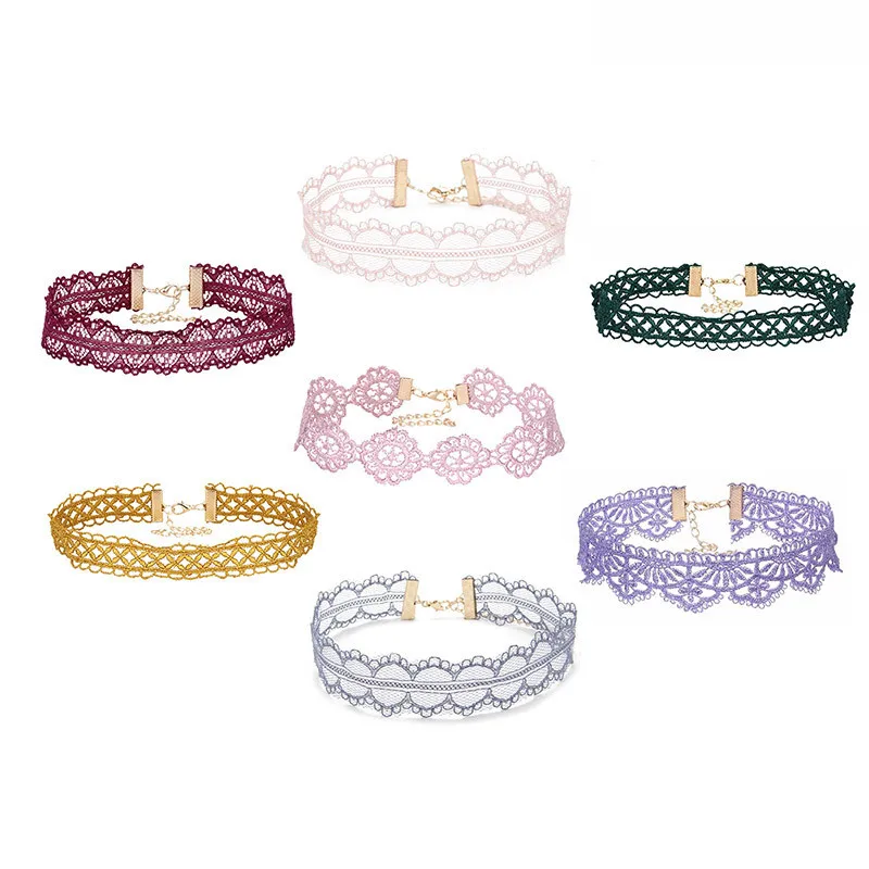7pcs-lot-Women-s-Lace-Chockers