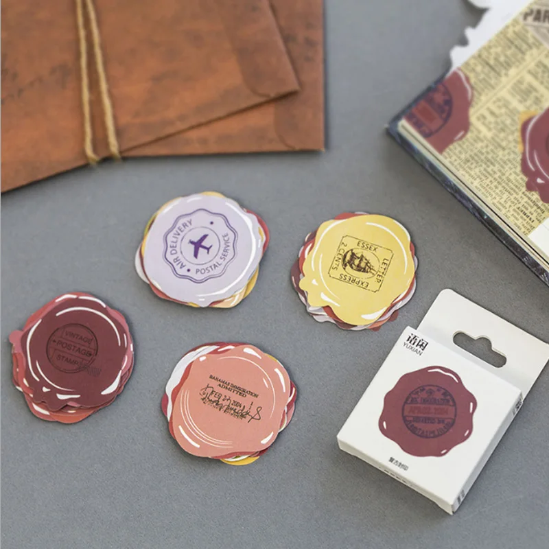 

50 Pcs/box Vintage seal Mini Paper Sticker Decoration diy Diary Scrapbooking Label Sticker Stationery School Supply
