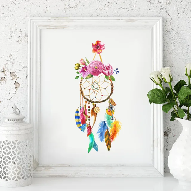 Watercolor Dream Catcher Wall Art Canvas Painting Home Decor Mesmerizing Water Color Dream Catcher Watercolor Dream Catcher Wall Art Canvas Painting Home Decor Mesmerizing Water Color Dream Catcher