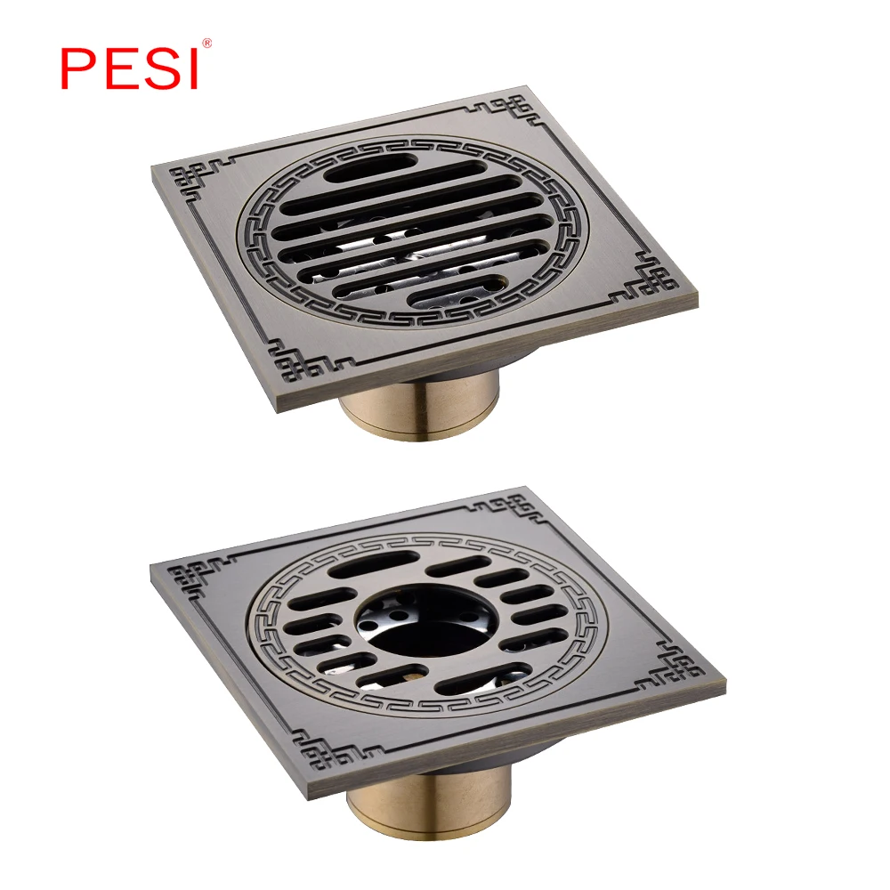 4 inch Square Odor resistant Floor Drain Cover Rectangle Solid Brass