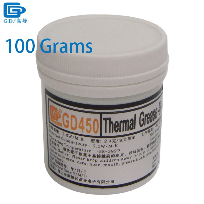 

GD High Performance For CPU Thermal Conductive Grease Paste Silicone GD450 Heatsink Compound 100 Grams