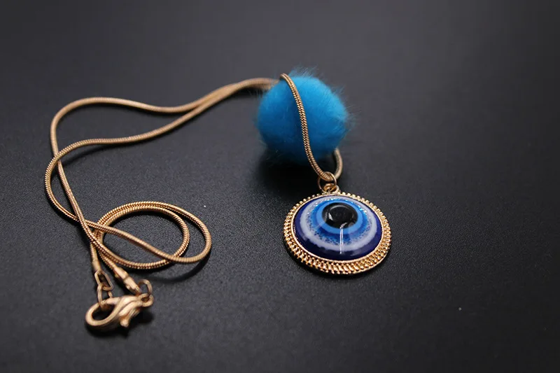 Модные полимерные ожерелья с кулоном в виде голубых глаз, индейка, злой голубой глаз, ожерелье для мужчин и женщин, ювелирное массивное ожерелье