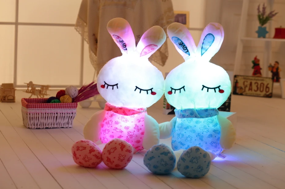 lapin peluche lumineux