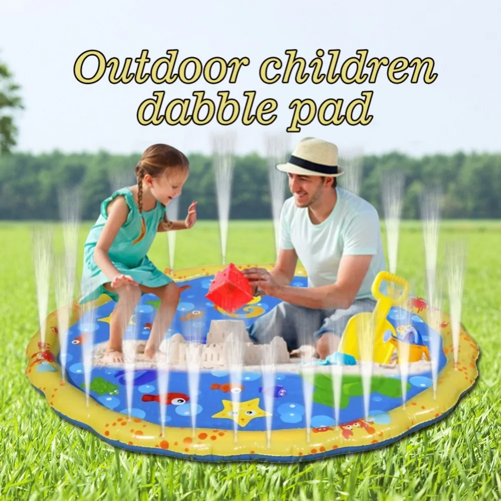 

Children Dabble Pad Inflatable Sprinkler Water Spray Mat Playing Pad Outdoor Swimming Pool Toy for Babies and Toddlers cooler