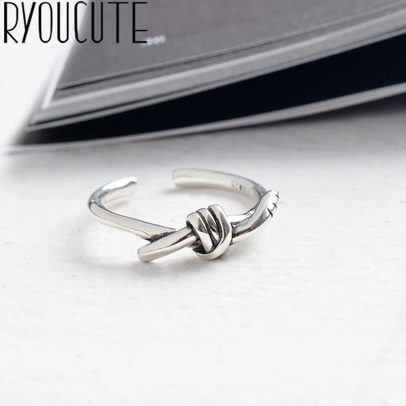 

Retro Vintage 925 Sterling Silver Bowknot Bow Rings for Women Engagement Jewelry Adjustable Finger Rings Anillos 2019