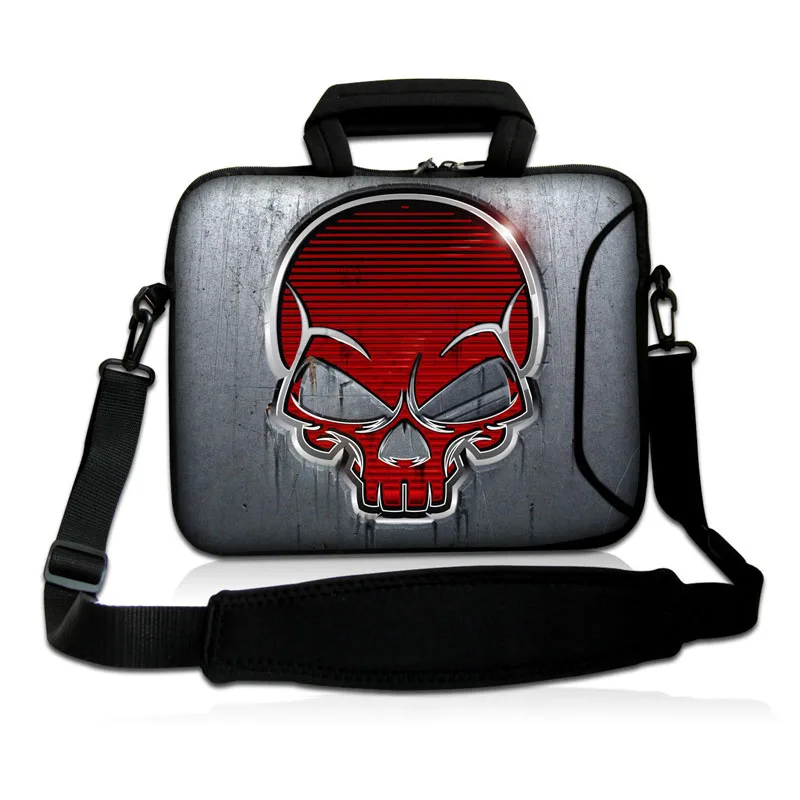 10'' 13'' 15'' 17'' Skull Neoprene Notebook sleeve Laptop Shoulder Bag Cases Handbag For Macbook HP Dell Acer Lenovo Toshiba