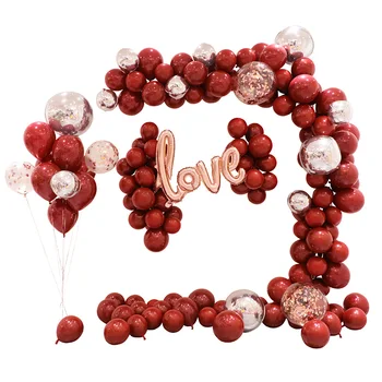

Festive Party Supplies Red Wedding Balloons Chain Wedding Room Decoration Wedding Decoration Happy Birthday Creative Ballons Set