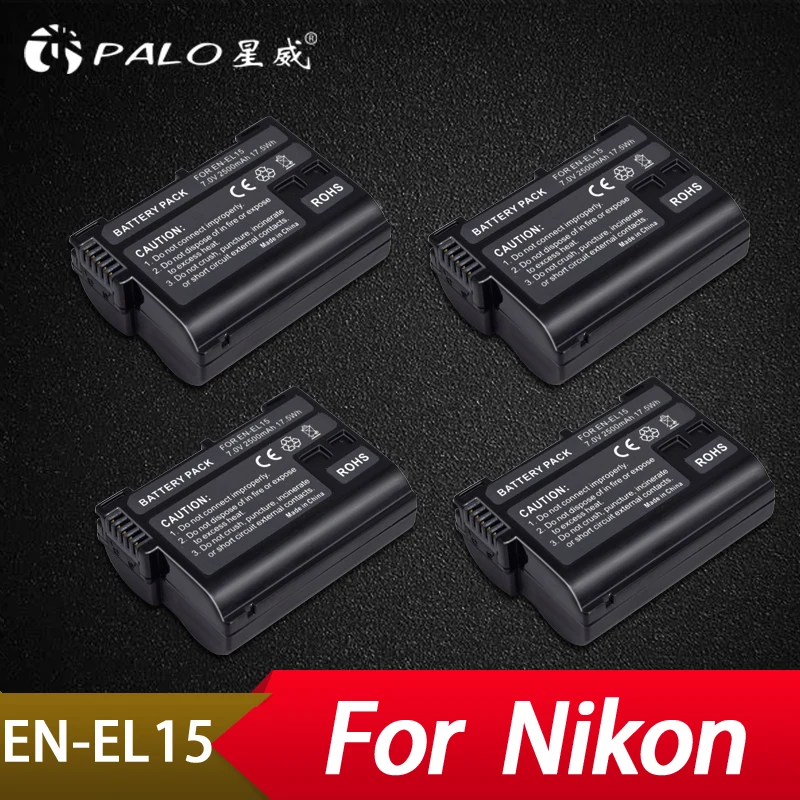 

Palo 4Pcs 2500mAh EN-EL15 ENEL15 EN EL15 Digital Camera Battery For Nikon DSLR D600 D610 D800 D800E D810 D7000 D7100 D7200