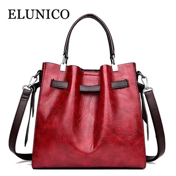 

ELUNICO Designer Handbags High Quality Large Capacity Vintage Shoulder Bags Handbags Women Famous Brands Leather Messenger Bag