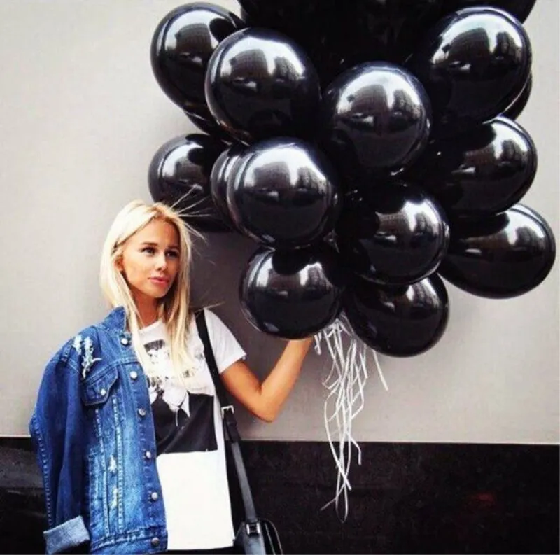 

Black Balloons 10pc 1.5g 2.3g 3.2g Thick Birthday Ballons Decorations Wedding Ballons black Globos Party Wholesale