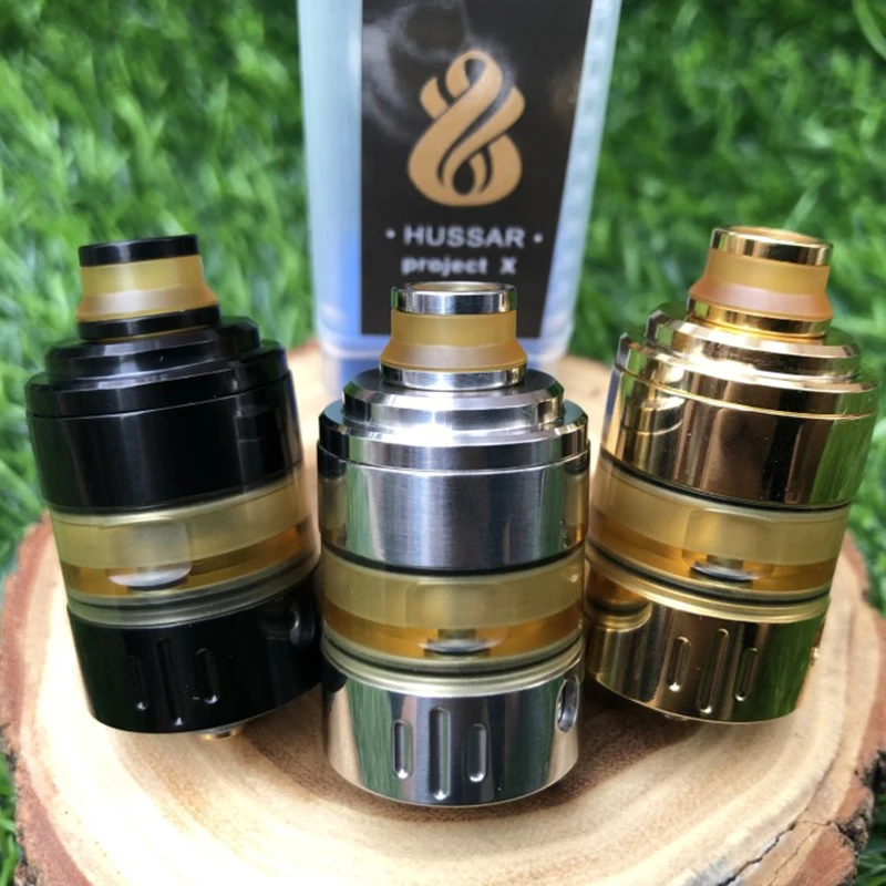 

2019 New Hussar Project X RDA Atomizer 316 Stainless Steel 22mm Rebuilding Adjustable Airflow Tank 2ML Capacity RDTA Vape Tank