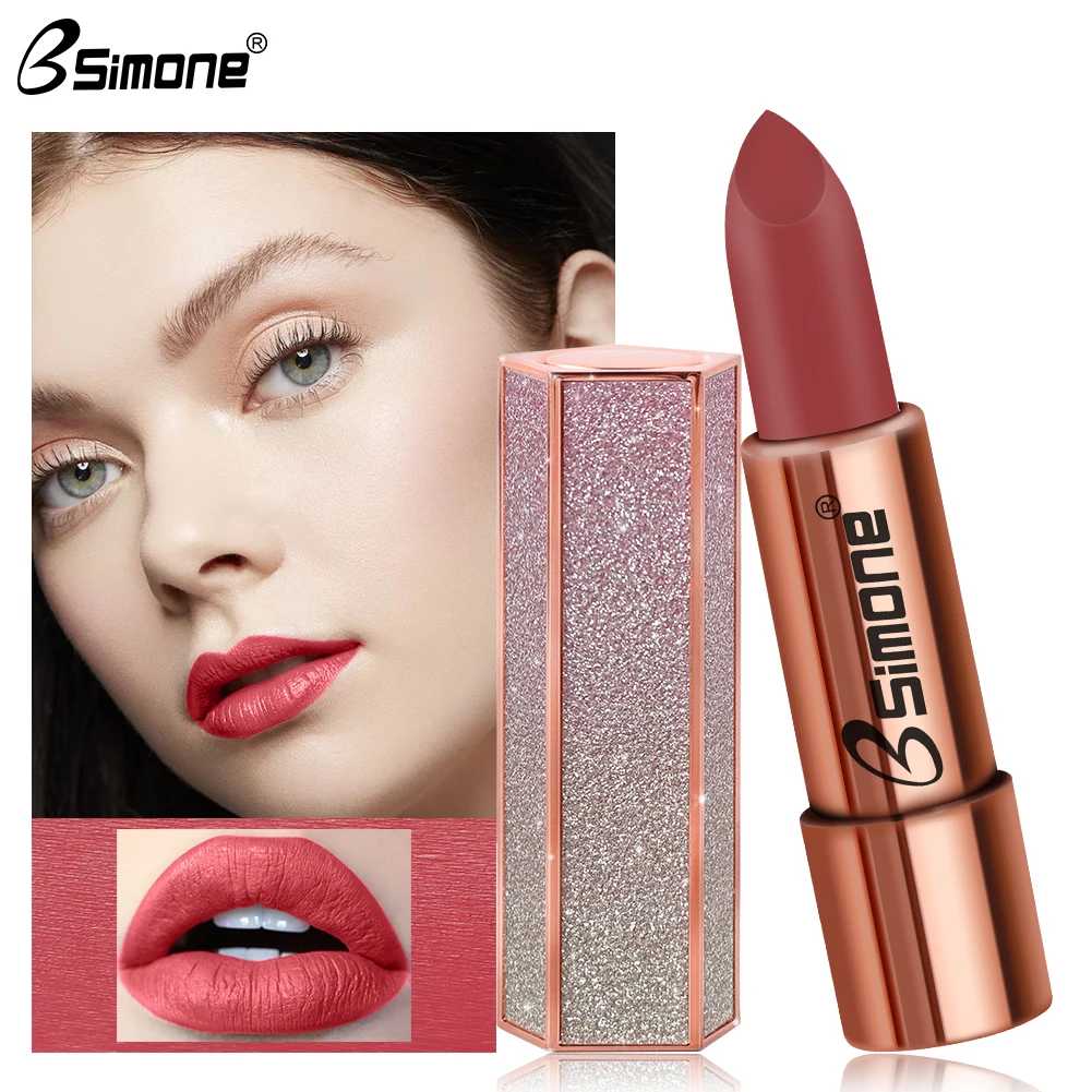 

Shining Sequin Packaging Design Professional Matte Lipstick Cosmetic Waterproof Long Lasting Sexy Red Lip Lipstick Long Lasting