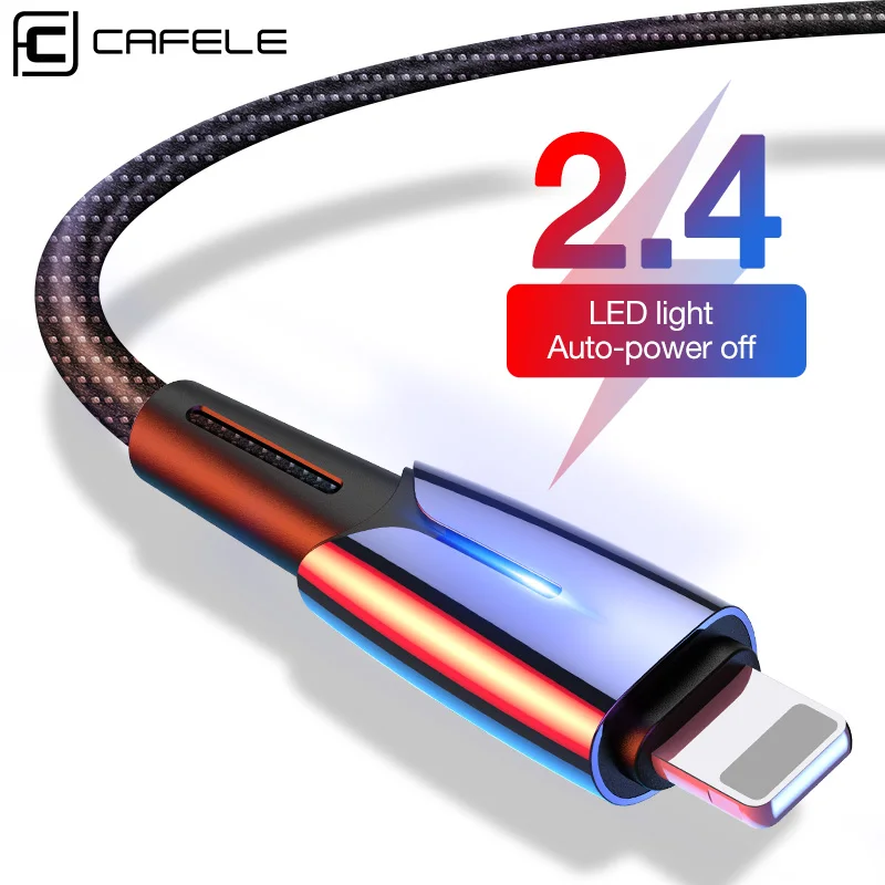  Cafele Beleuchtung USB Kabel für iPhone 6 7 8 Plus X XS MAX XR Auto Power-off 2.4A max daten Kabel 