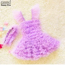 Sunny eva/цельный купальник для девочек, детские купальники с оборками для танцев, однотонные купальные костюмы без рукавов, купальник с юбкой