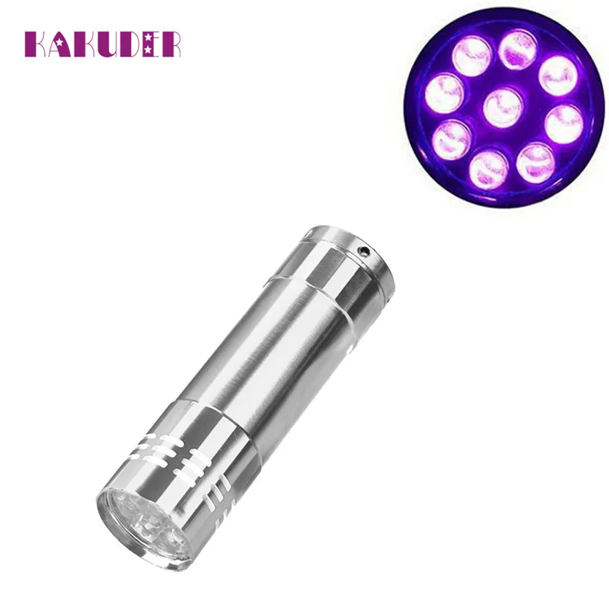 

Mini Aluminum UV Ultra Violet Light 9 LED Flashlight Blacklight Torch Lamp l70621-S30