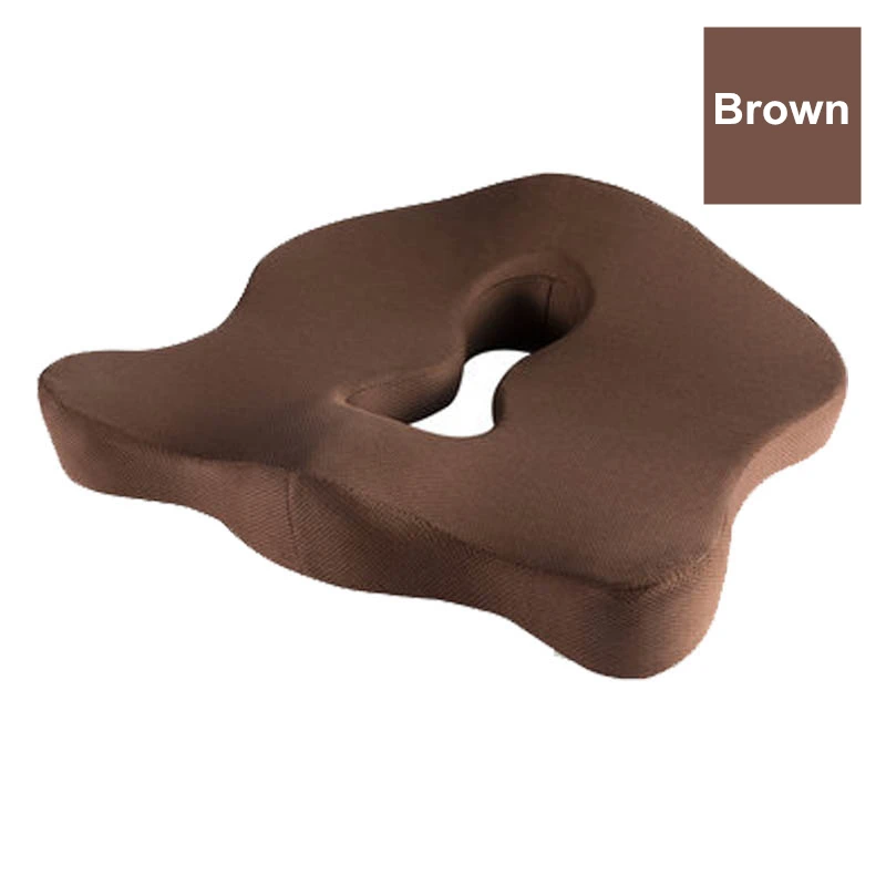 PurenLatex Memory Foam Cushion on Chair Protect Orthopedic Pillow Coccyx Cushion Pad Car Seat Mats Prevent Hemorrhoid Treat - Цвет: Brown