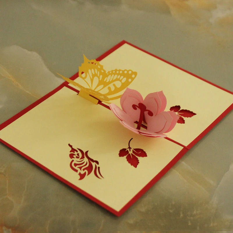 10 pieces lot Free Ship Three dimensional Butterfly Flower Birthday Day font b Gift b