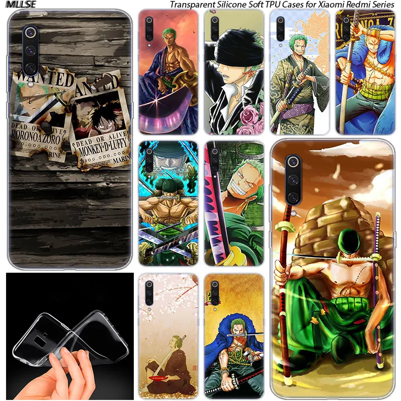 

Hot Anime One Piece Roronoa Zoro Soft Silicone Case for Xiaomi Pocophone F1 Mi 5X 6X 8 SE Lite Play Mix3 9 9SE Redmi Note 5A Pro