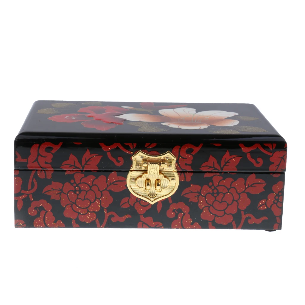 

Chinese Handmade Wood Storage Jewelry Box Retro Crafts Wedding Home Decor #1