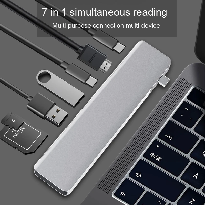 Basix USB-C концентратор к HDMI тип-c концентратор к Hdmi USB 3,0 SD TF кардридер usb-концентратор для Macbook huawei mate20 P30 glaxy S9 usb C концентратор