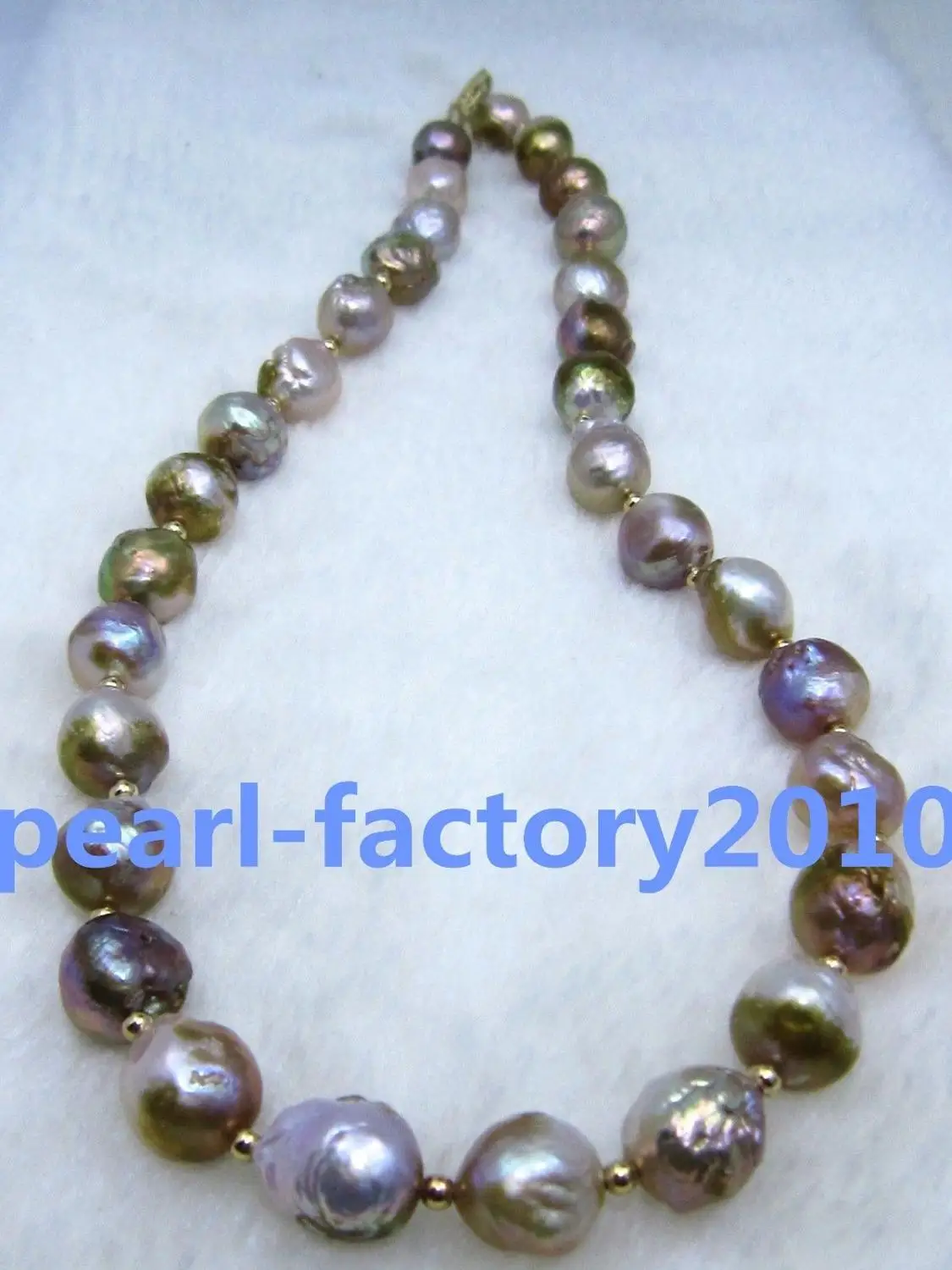 

19" baroque 18" 12-11MM SOUTH SEA PEARL NECKLACE 14K CLASP (0926)