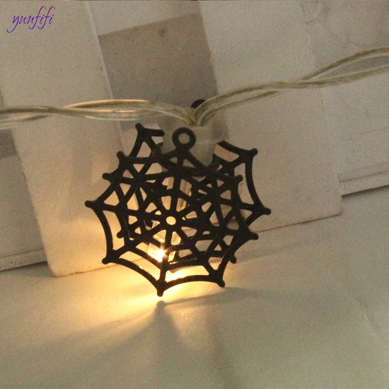 Halloween Party Scene Props Lighting Accessories Cobweb Iron sheet Spider Web Horror Decoration For Bar Haunted House | Дом и сад
