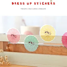 100 шт./лот декоративные наклейки круговой кружева ПВХ водонепроницаемый наклейки уплотнения тег выпечки посылка cake box украшения