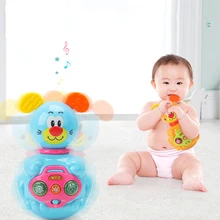 Детская вокальная игрушка, кивающий тумблер, музыкальные погремушки, мигающий свет, прорезыватель, игрушка, подарок для новорожденных, обучающая игрушка
