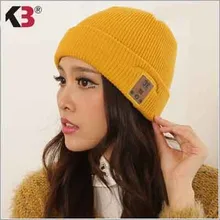 2016 Smart Wireless Knitted Beanie Hat with Headphone Winter Warm Beanie Knit Cap Hands-free Music Hat for Woman Men Smartphones