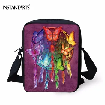 

INSTANTARTS Rainbow Butterfly Dreamcatcher Print Woman Handbags Fashion Brand Mini Crossbody Bags Travel Students Messenger Bag