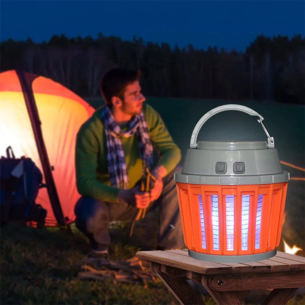 

2-In-1 Mosquito Killer Lamp Portable Lantern Camping Light Waterproof Mosquito Zapper USB Charging Multi-Purpose Pest Repeller
