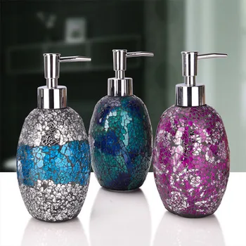 

1piece 460LM glass Liquid Soap Bottle Creative Emulsion Lotion Bottle Bathroom Accessories Set Home Decoration wedding Gift