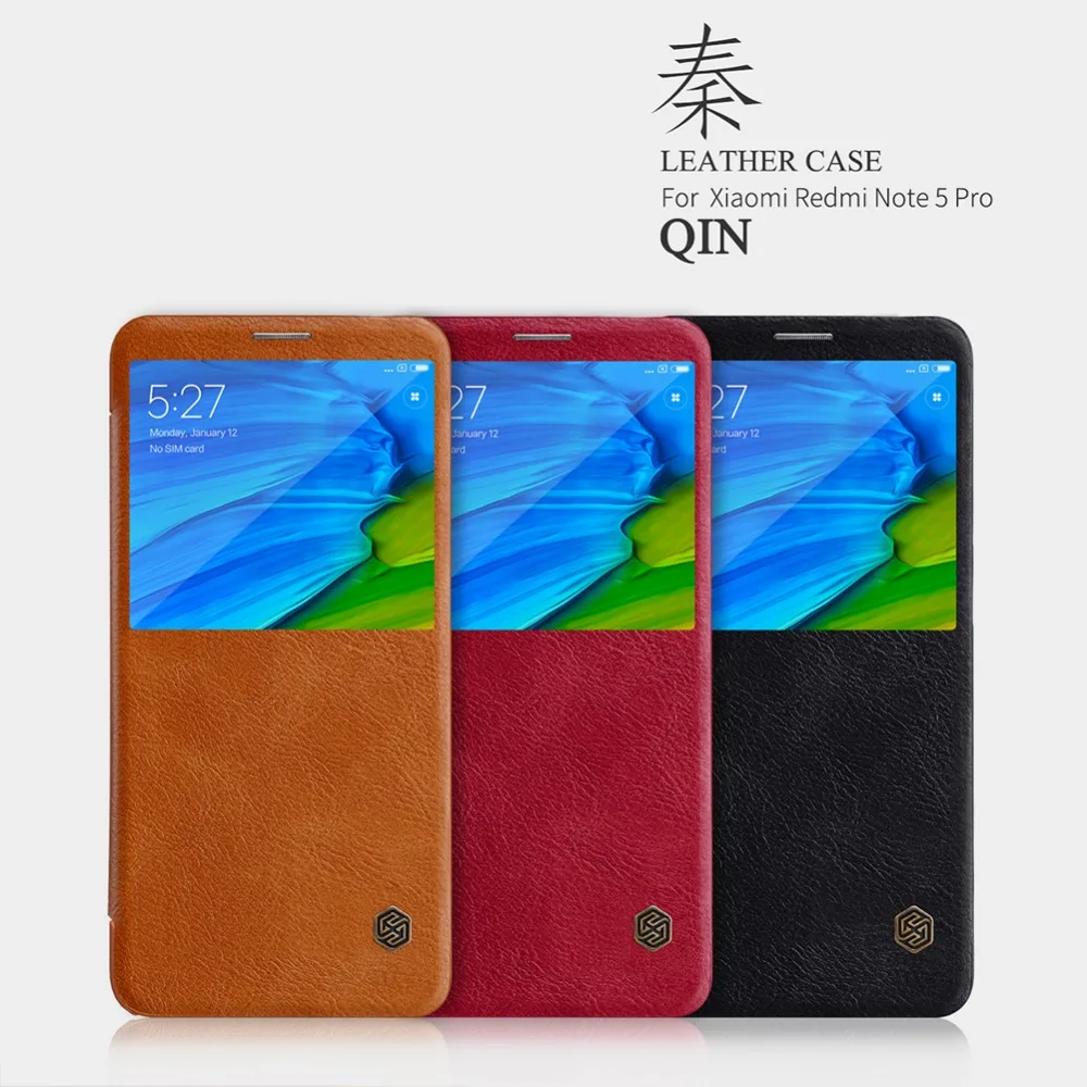 

Nillkin Qin PU Flip Leather Case Smart Dormancy Leather Cover For Xiaomi redmi Note 8/Note 8 Pro/Note 7/7S/7 Pro/Note 5/6 Pro