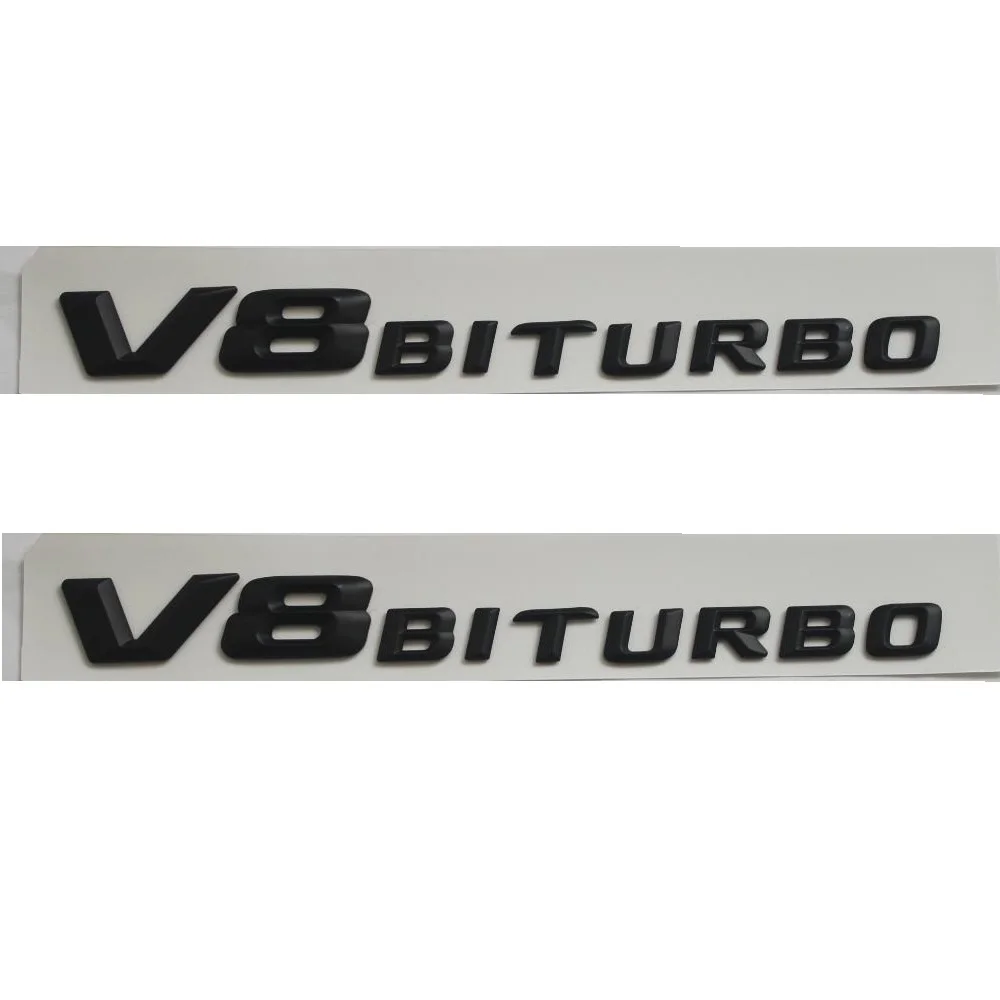 매트 블랙 "V8 BITURBO"자동차 트렁크 후면 편지 단어 배지 엠블럼 편지 데칼 스티커 메르세데스 벤츠 AMG
