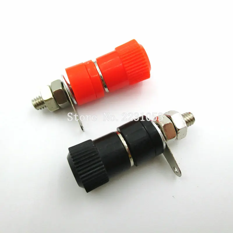 10PCS/LOT Terminal Blocks JS-910B 4mm Amplifier Terminal Connector Binding Post Banana Plug Jack Mount Black 5 Red 5